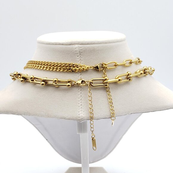 Double Chain Necklace with Authentic Louis Vuitton Padlock Pendant & Fresh Pearl - Picture 8 of 13